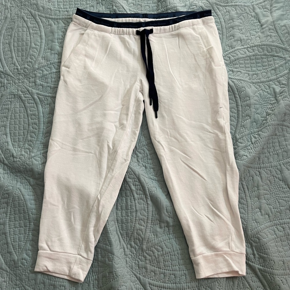 Psycho bunny white sweat pants